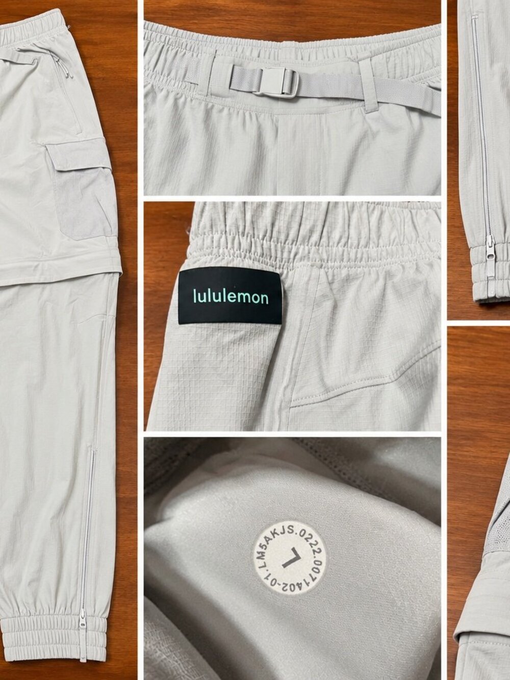 Lululemon Men's Convertible Hiking Cargo Jogger Pants Shorts 27" Size L LM5AKJS
